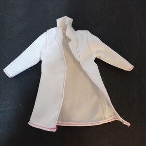 Barbie White Lab Coat Doctor DR Jacket Nurse Career Fashion Pink Stitching